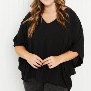 Andree by Unit Full of Charm Full Size Poncho Style Woven Top